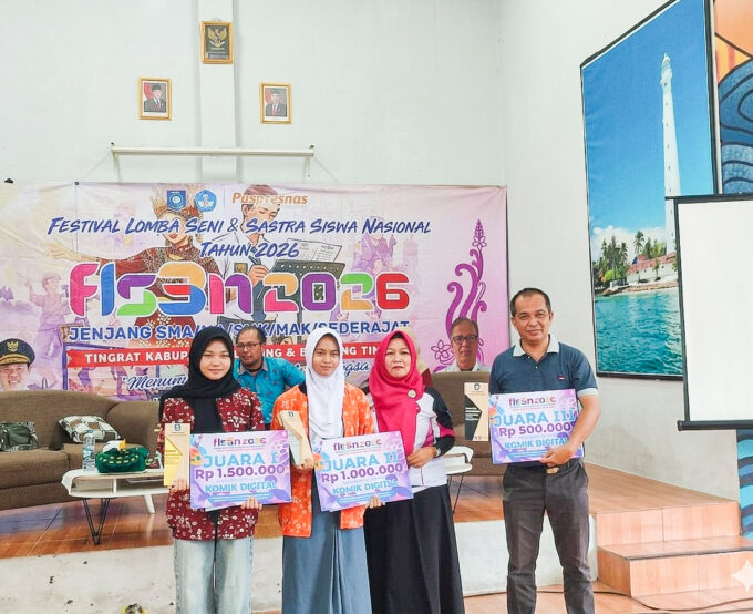 Lili Marlita, Siswa SMK Negeri 1 Badau, Raih Juara 1 Komik Digital FLS2N 2026 Tingkat Kabupaten Belitung